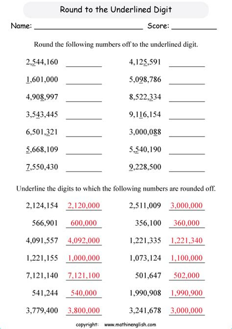  printable rounding numbers worksheets