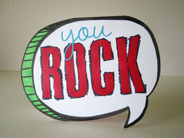 You ROCK Cartoon Shape Card