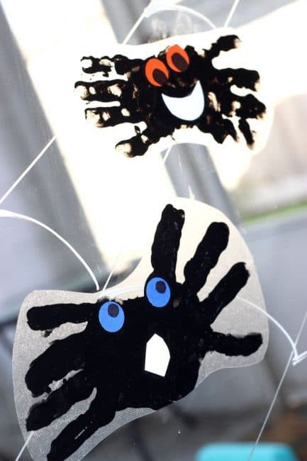 Get the whole family involved in decorating the windows with some not-so-spooky spider handprint window clings!