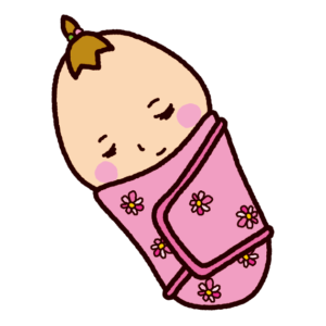 寝る赤ちゃんのイラスト 2カット イラストくん