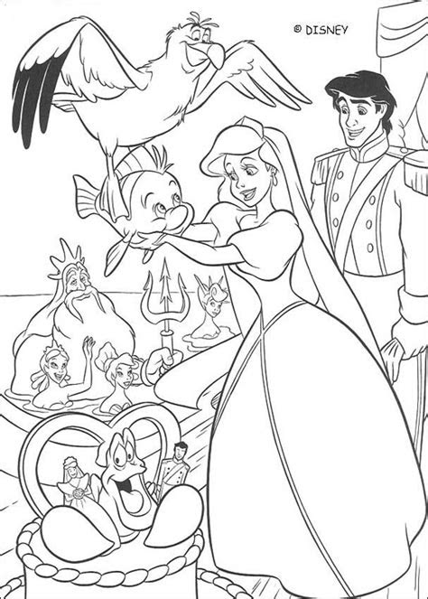 ariels wedding day coloring pages hellokidscom
