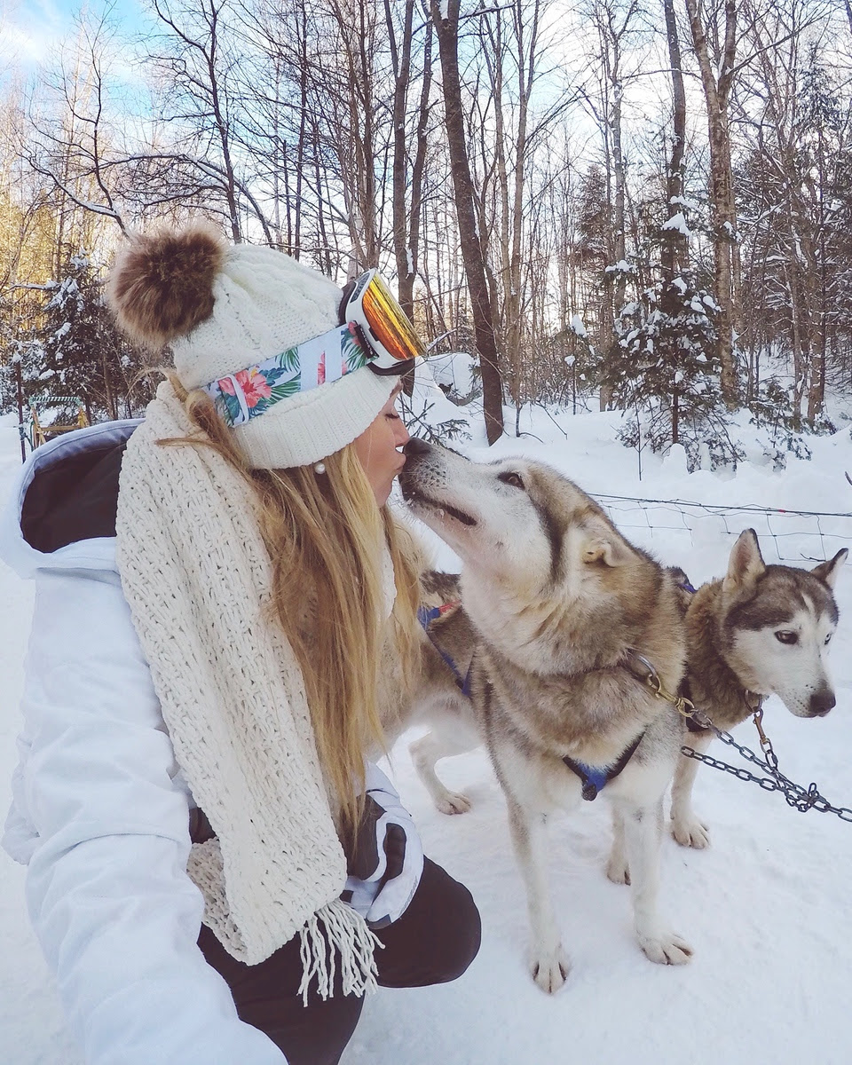 Dog kisses in Mont Tremblant 