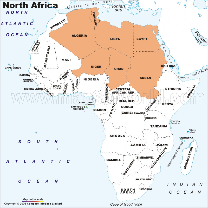 Northern Africa Map With Capitals