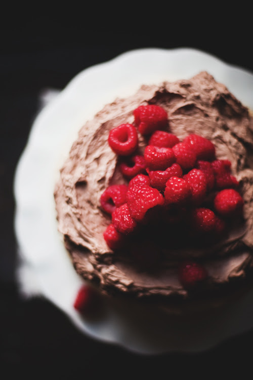 angel food with chocolate whipped cream