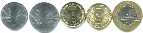 India coin set 1 to 10 Rupees