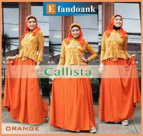 Callista By Efan Orange Baju Muslim Gamis Modern