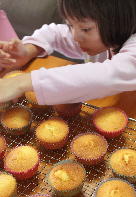 We made vanilla coconut cupcakes