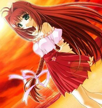 green eyes knee highs male pink hair red eyes red hair school girl short