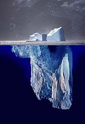 A photo of an ice berg.