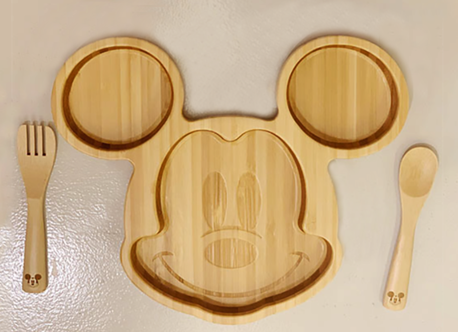 出産祝いにおすすめ ディズニー とコラボ ミッキーマウスフェイスプレートセット 名入れ可 日本製高級ギフトショップ 堪能や