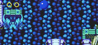 Sonic has choices to make now though. At the highest of these platforms, the normal route can be taken by heading right. A quicker alternative that rejoins the main route later on can be taken via this platform to the left however.