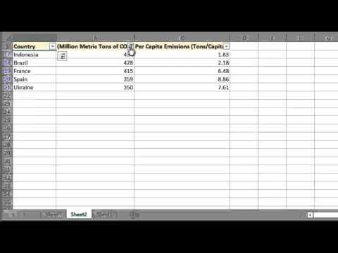 Excel Data Filter and Sort