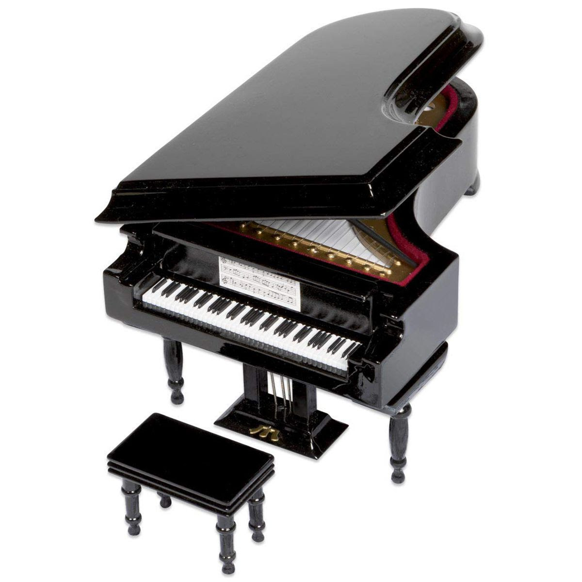 Black Baby Grand Piano Music Box With Bench And Black Case Music Of The Night Music Boxes Aliexpress