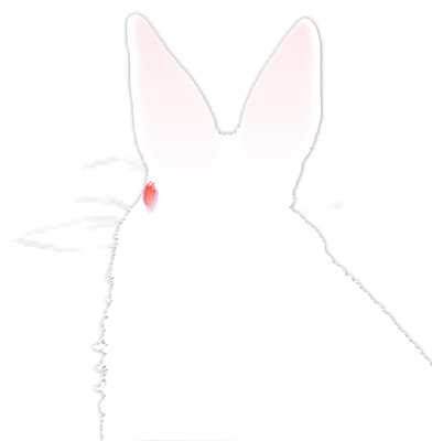 兎の後ろ姿シルエット風イラスト素材 見本 Kmsys卯年賀状イラスト素材集