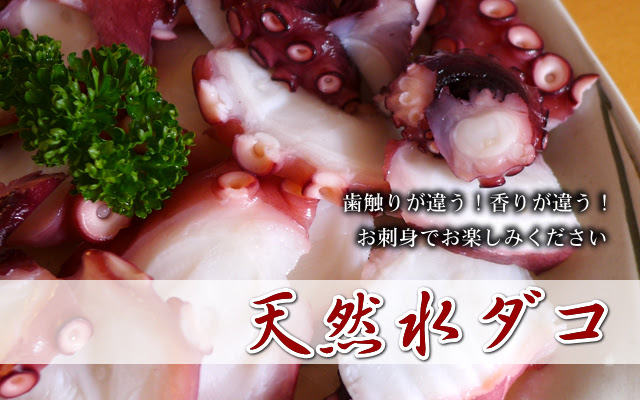 日本海 旬の味 タコの刺身 柵 天然 水ダコ