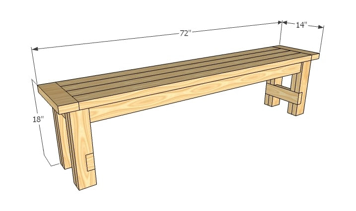 ... Farmhouse Bench | Free and Easy DIY Project and Furniture Plans