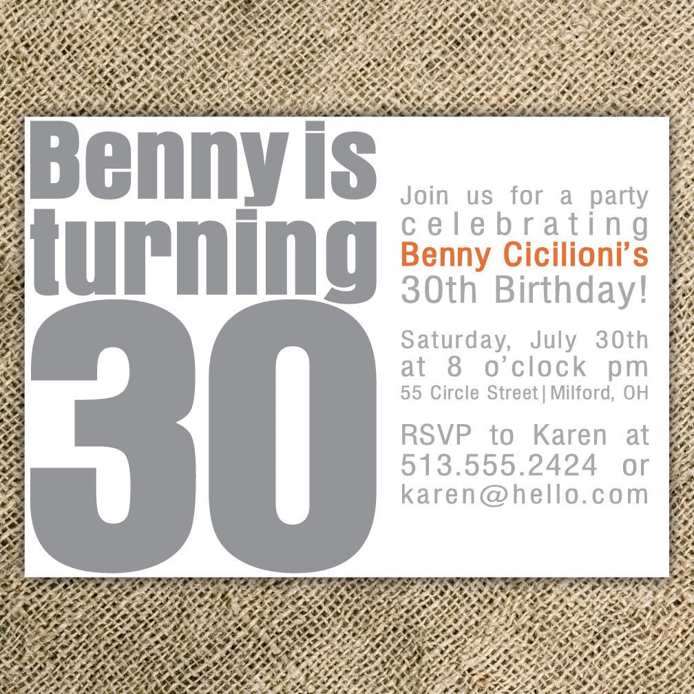 30th Birthday Party Invitation by kindlyreply on Etsy 30th Birthday Party Invitation by kindlyreply on Etsy