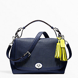 PERFORATED LEATHER ROMY TOP HANDLE - COACH f22386 - 25593