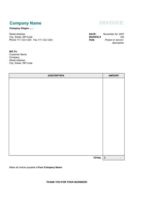 Simple Invoice Template | invoice example