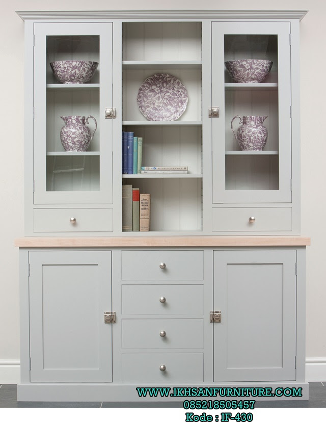 Lemari Dapur Terbaru Kayu  Kaca 