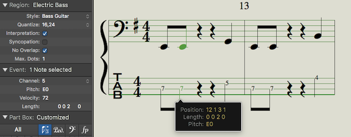 Bass Guitar Tab Display Issue Logic Pro Help