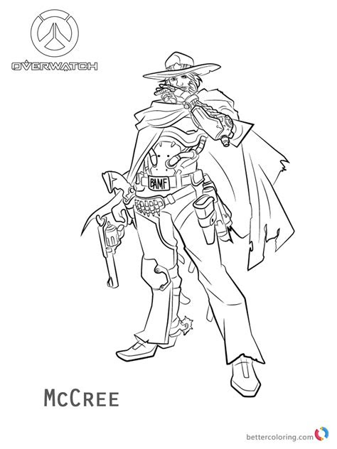 mccree  overwatch coloring pages  printable coloring pages