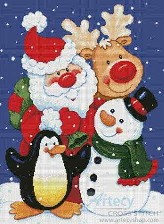 make your online card Pattern Christmas santa Pals Cross Stitch