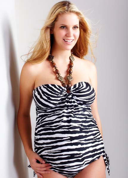 Summer Maternity Tankini in Zebra Print by Maternal America