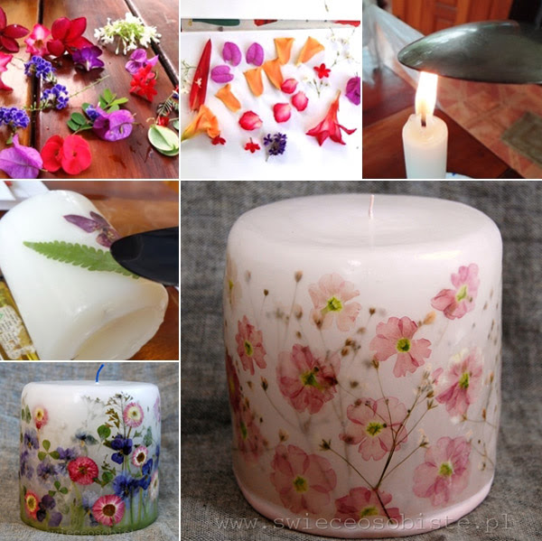 Decoupage A Candle With Dried Flowers