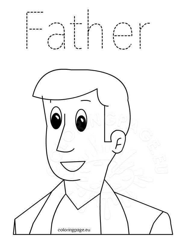 father word tracing coloring page