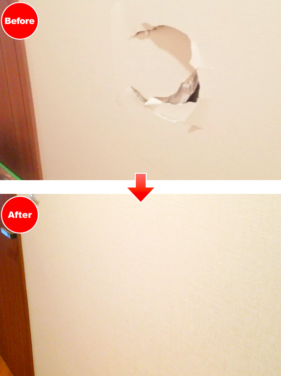 壁穴の修理について 壁紙クロス張替え 内装リフォームのことならクロスメイク名古屋