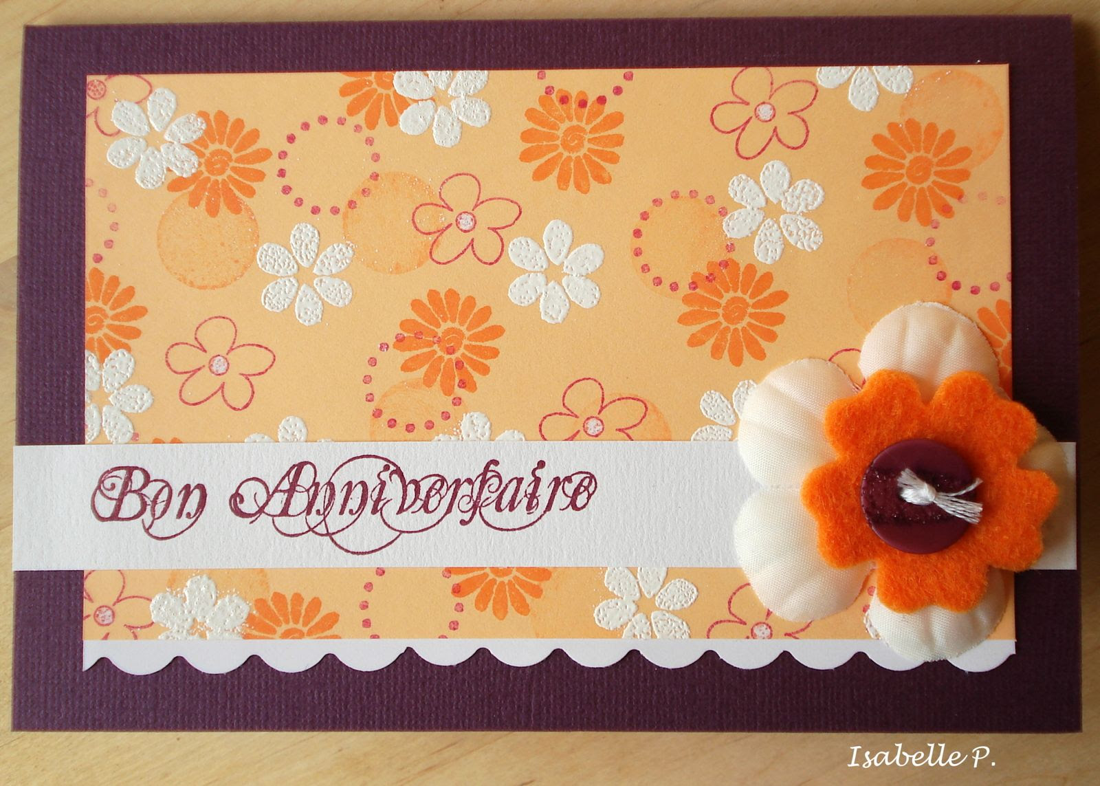 Carte D Anniversaire Prune Orange Les Cartes D Isabelle