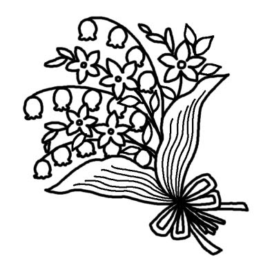 ブーケ 花束5 ブーケ 花束 花 無料 白黒イラスト素材