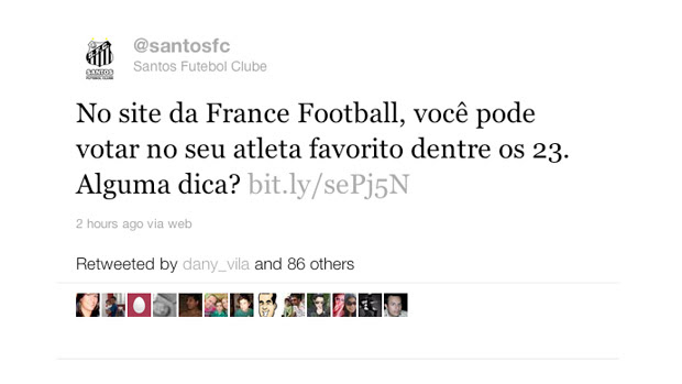 Print Twitter do Santos (Foto: Reprodução/Twitter do Santos)