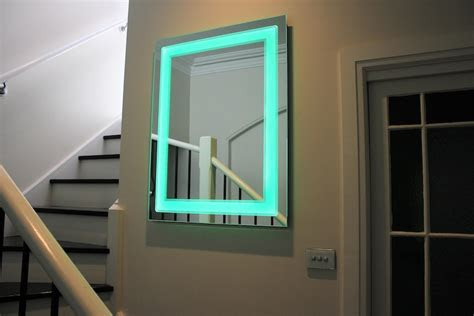 Illuminated led mirror, ip44 mirror, bathroom mirror,. Art Deco Lighted Mirror - Unique and sofisticated