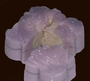 Pink jelly mooncake with red bean paste Purple jelly mooncake with ...