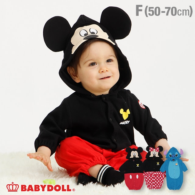 ディズニー キャラクター2wayオール 4408b F 50 70 ミッキー ロンパース Babydoll ベビードール オンラインショップ 子供服 通販 公式