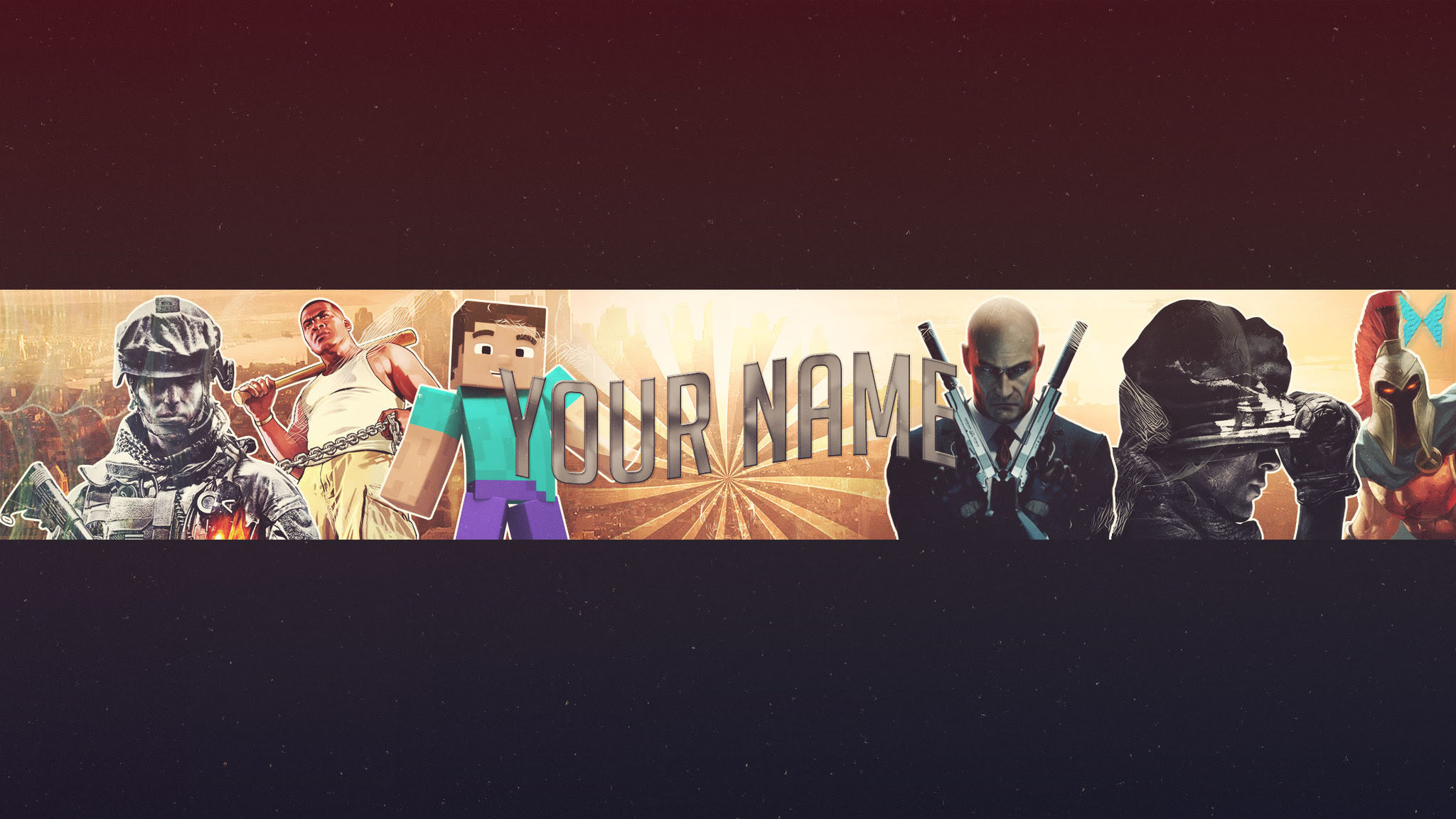 Free Gaming Youtube Banner Template Photoshop Psd 3 Youtube