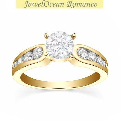 0.58 Carat Affordable Engagement Ring with Round cut Diamond on 18K Yellow gold