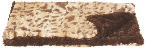 The Dog Squad Minkie Binkie Square Pet Blanket, 16.5 by 16.5-Inch, Brown Crush Leopard