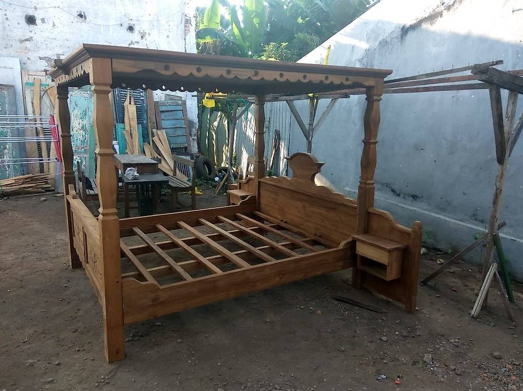 Einzelbett Himmelbett Doppelbett Betten Massiv Holz Bett ...