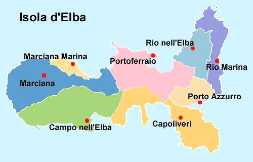 Cartina Dettagliata Dell'isola D'elba