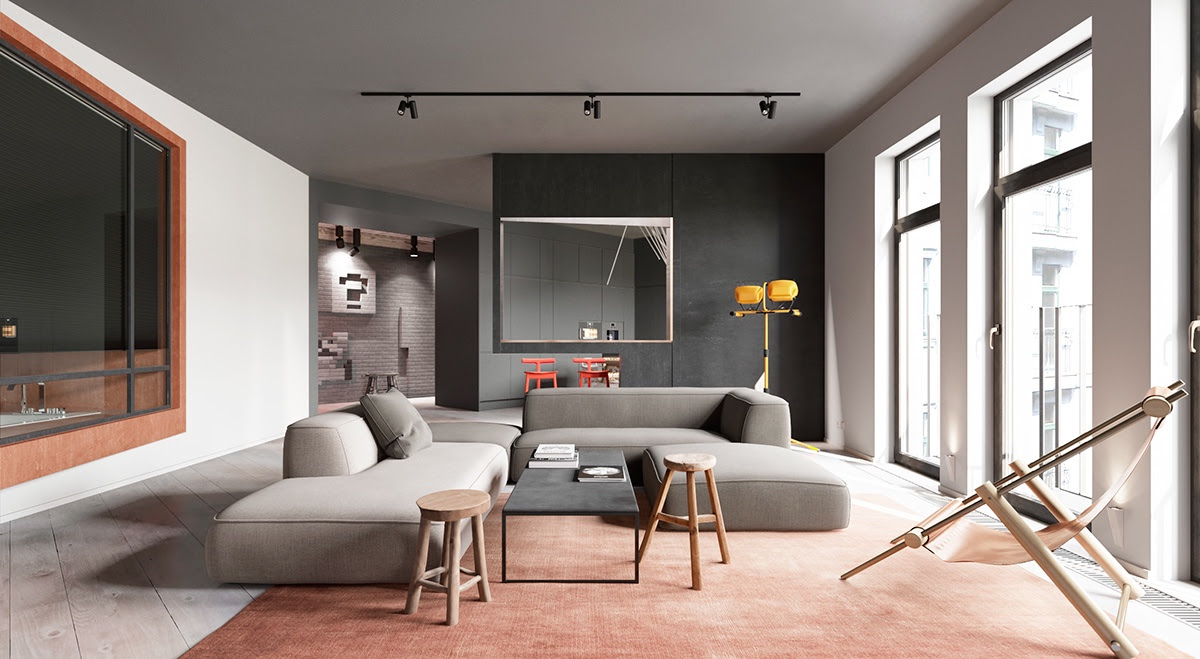 A Sleek Apartment Interior Design With Modern and Unique A Sleek Apartment Interior Design With Modern and Unique