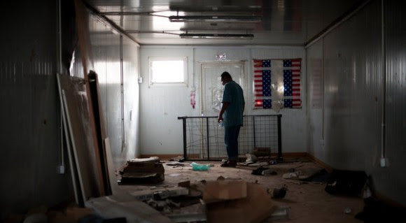 Transcripts of military interviews from the investigation into the Haditha massacre were found at this trailer in a junkyard in Baghdad, which specializes in selling trailers and office supplies left over from American military base closings.