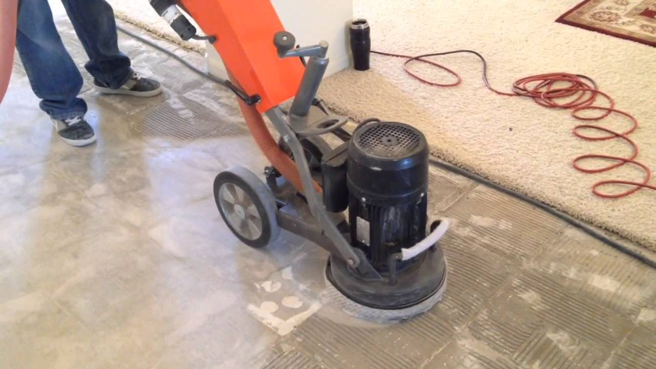 Grinding-Thinset-Removal After Tile Demolition - YouTube