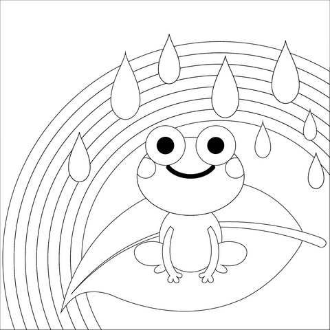 rainbow and frog coloring page  free printable coloring pages