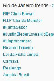 Trending Topics no Rio às (Foto: Reprodução)