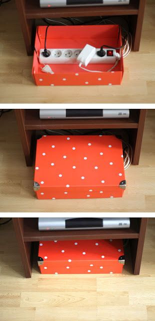 Storage life hack for hiding ugly cords.