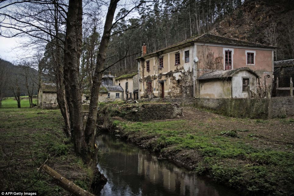 The village of Barrerios, near Pontevena is just one of 2,900 villages which lie abandoned in rural Spain and are being sold off for knock-down prices