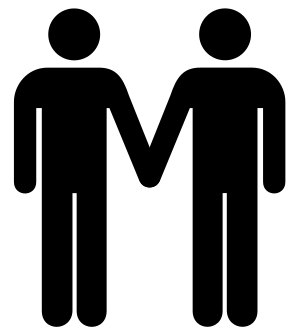 Icon of man and man holding hands (SVG conversion)